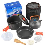 Olla de cocina para acampar, sartén, hervidor, utensilios de cocina de aleación, conjunto combinado DS-308 - details 2