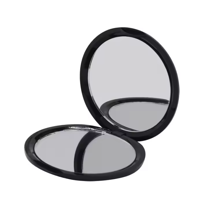Espejo de maquillaje de mano, Mini espejo de maquillaje redondo plegable de bolsillo portátil de doble cara para herramienta cosmética de belleza de viaje - 1
