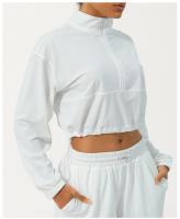 Chaqueta de Yoga de cuello alto con media cremallera para mujer, protección solar UV, ropa transpirable para exteriores, cordón con capucha, Verano - details 9