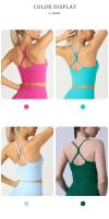Sujetador deportivo de Color liso para mujer, ropa interior Sexy con espalda cruzada Y forma de Y, ideal para gimnasio, Yoga, trotar Y entrenamiento - details 4