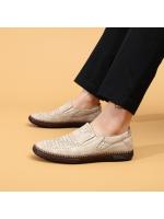 2025 nuevos zapatos de hombre de gran tamaño, de malla, informales, de cuero, con suela de piel de vaca, transpirables y sin cordones. - details 14