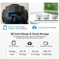 Cámara de Vigilancia Inteligente HD Inalámbrica y Impermeable Monitor de Doble Pantalla para Hogar al Aire Libre Cable de Alimentación Cordado - details 18