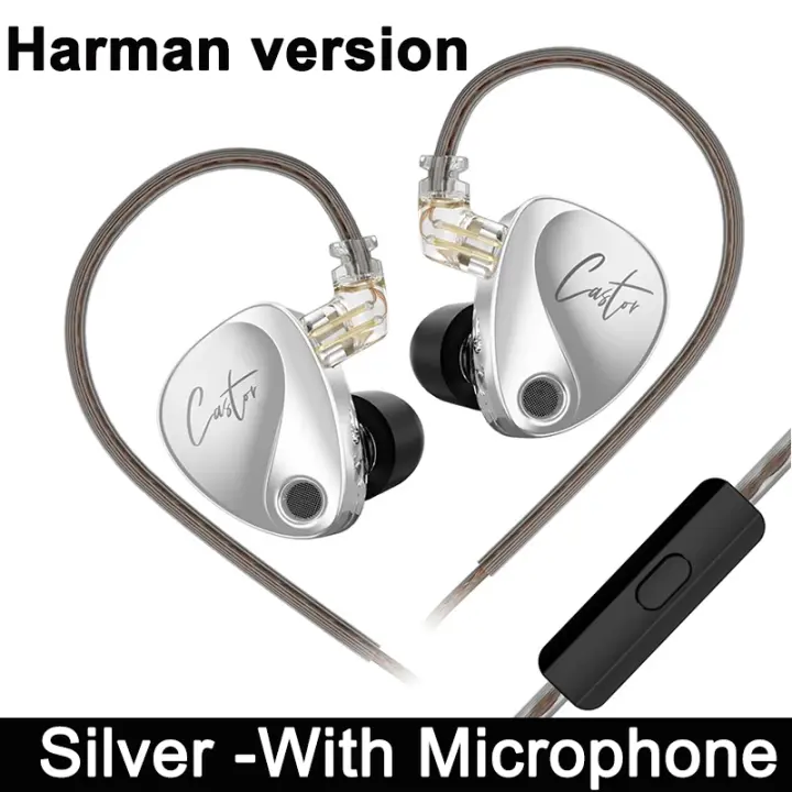 Original KZ-Castor Wired Earphones In-Ear AUX3.5mm  Dual Dynamic HIFI Adjustable Bass Noise Cancelling For Music Sport Game - 1