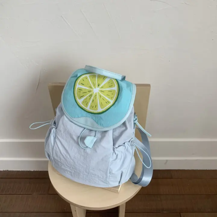 Mochila con cordón para exteriores de Color dopamina, mochila de nailon impermeable para viajes, frutas, bolso de hombro para senderismo de gran capacidad - 1