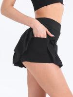 Falda deportiva para mujer, Falda corta negra de alta elasticidad con bolsillo, Falda plisada, pantalones, Tenis, correr, Fitness, 1 ud. - details 2