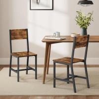 Sillas de Comedor, Juego de 4, Marco de Acero, Estilo Industrial, para Comedor, Salón, Cocina, Marrón Rústico y Negro - details 16
