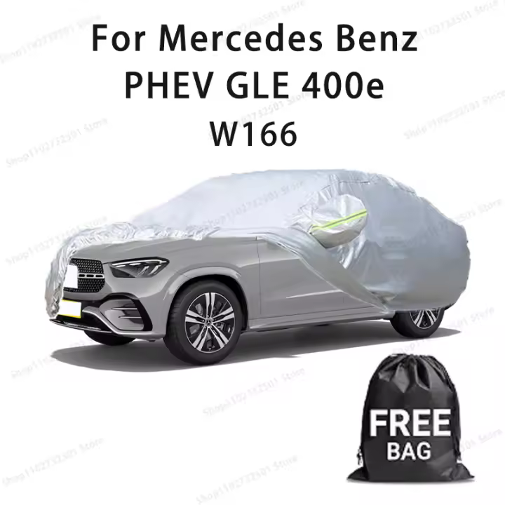 Funda para coche para Mercedes Benz PHEV GLE 400e W166 Funda completa Funda protectora solar impermeable Accesorios para coches resistentes a los arañazos-Plata - 1