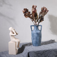 Jarrón de cerámica estilo Wabi sabi, sentido de alta gama, flores secas, maceteros, tarros de cerámica, accesorios para el hogar, adornos del - details 5