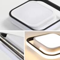 Goeco-Lámpara LED de Techo Cuadrada, Plafón de Estilo Nórdico moderno, Luz Blanca Caliente, 30W, 3000K - details 7