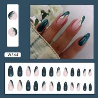 Uñas postizas de almendra desmontables francesas, diseño Purprina DIY, 24 piezas - details 4