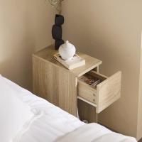 Auxiliares para Salón Mesilla de Noche Estrecha para Dormitorio con 1 Cajón y 1 Compartimento Abierto Blanco y Madera 20 x 35 x 60 cm FBT111-WNx2 ES - details 24