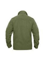 Full Zip Up Green Fleece Jacket Thermal Warm Work Coats Mens Zipper Pockets Jacket Hiking Training Outwear Windbreaker - details 15