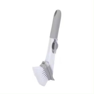 Set de Cepillo de Limpieza de Mango Largo 2 en 1 Cabeza de Cepillo Desmontable con Dispensador de Jabón Set de Limpieza de Cocina con Cepillo de Lavado de Platos - 1
