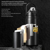 Botella de agua de acero inoxidable aislada, matraz deportivo portátil de gran capacidad con mango 2 en 1 para gimnasio, 800ml - details 7