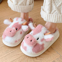 Pantuflas De Algodón Con Punto Para Mujer Invierno Pantuflas De Interior Cálidas Con Suela Gruesa Y Peluche Cierre Pull on Talla Verdadera - details 1