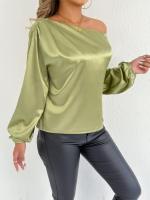 Blusa de satén de color blanco de manga larga, nueva camisa de verano para mujer - details 7