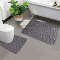 Alfombrilla de baño con relieve de adoquines, alfombras antideslizantes en lavabo, alfombra de suelo lateral de bañera, Felpudo de ducha, almohadilla de espuma viscoelástica - details 5