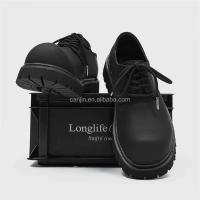 Nuevos zapatos de vestir Derby de cuero genuino para hombre de alta calidad, botines con plataforma de encaje de cabeza grande negros, logotipo de marca 38-45 - details 4