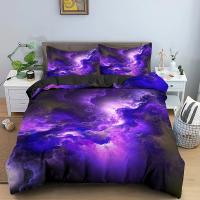 Juego de Ropa de Cama con Cubierta de Edredón 3D Universo Psicédelico con Cierre de Cremallera Comforter de Poliéster para Cama Doble Queen - details 9
