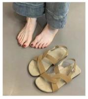 Sandalias planas de suela blanda antideslizantes y resistentes al desgaste de tendencia de color sólido a la moda para mujer - details 14