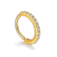 Piercing de aro de circonita transparente, 2 piezas, 0,8X6/8mm, pequeño, para tabique - details 9