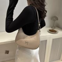 Nuevo diseño de moda, bolso para axila con lazo, bolso de cuero PU coreano con lazo para axila, bolso de lujo Y2K de Color sólido para niñas - details 1