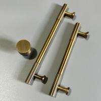 Tiradores de armario de bronce, pomos de puerta antiguos, manija moleteada de latón macizo, tiradores de armario, barra en T, tirador de puerta de muebles - details 2