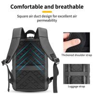 Mochila para ordenador portátil de 16,5 pulgadas, cubierta de PU de calidad, color negro y gris, para viaje de negocios - details 4