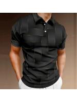 Jersey POLO camisa botones color sólido mangas cortas moda retro commuter hombres mangas cortas. - details 4