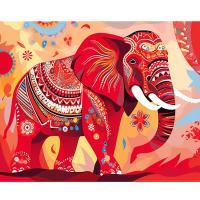 RUOPOTY Pintura al Acrílico de Elefante DIY con Números Para Decoración del Hogar y Adultos Imagen de Dibujos Animados en Lienzo Tamaño 40x50cm Estilo Abstracto - details 0
