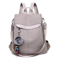 Mochila informal impermeable antirrobo para mujer, bolso de hombro escolar ligero con bola de pelo para adolescentes y niñas - details 9
