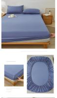 Bonenjoy-sábana ajustada de estilo a cuadros para el hogar, cubierta de cama transpirable, ropa de cama suave con banda elástica, sin funda de almohada, 1 unidad - details 12