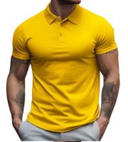 Polo de manga corta para hombre, camiseta informal con cuello Henley, talla grande, primavera, verano, Azul, Negro, RED2xl - details 4