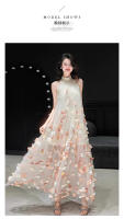 Vestido exquisito y etéreo para mujer, novedad de 2025, vestido de compromiso para sesión de fotos de la mañana nupcial con flores dulces francesas de alta gama - details 3