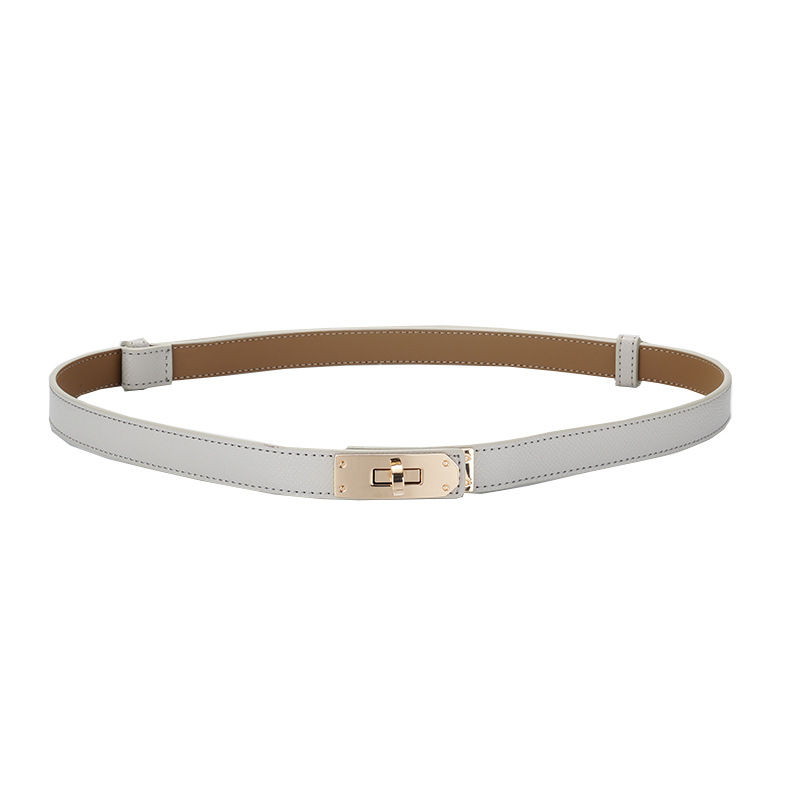 Cinturón Reversible de Cuero Vacuno Genuino para Mujer, Cinturón Decorativo con Cierre de Hebilla