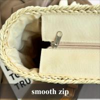 Bolso de mano de paja tejido de gran capacidad de inspiración vintage con patrón de rejilla negra: elegante para llevar en el hombro y las axilas, ideal para la playa, desplazamientos diarios y regalos navideños, disponible en negro, bolso de paja, tejido - details 5