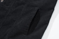 MAGCOMSEN-chaquetas de pana para hombre, abrigo Vintage forrado de lana Sherpa, grueso, cálido, con múltiples bolsillos, informal, de mezclilla, para invierno - details 2