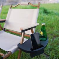 Soporte para bebidas de 1 piezas, bandeja plegable para desayuno, reclinable, para playa, portavasos, portátil, color negro y caqui - details 4