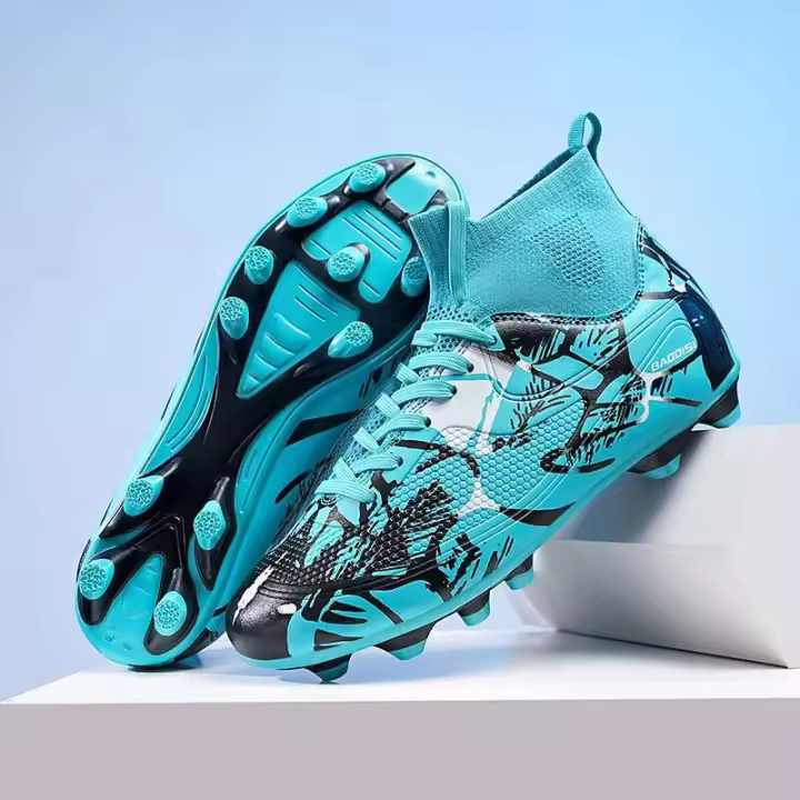 Nuevos zapatos de hombre de alta calidad con cordones de fútbol transpirables, suelas de clavos y diseño de equipos deportivos cruzados para jóvenes. - 1