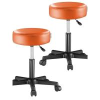 Set 2x Taburetes giratorios naranja
