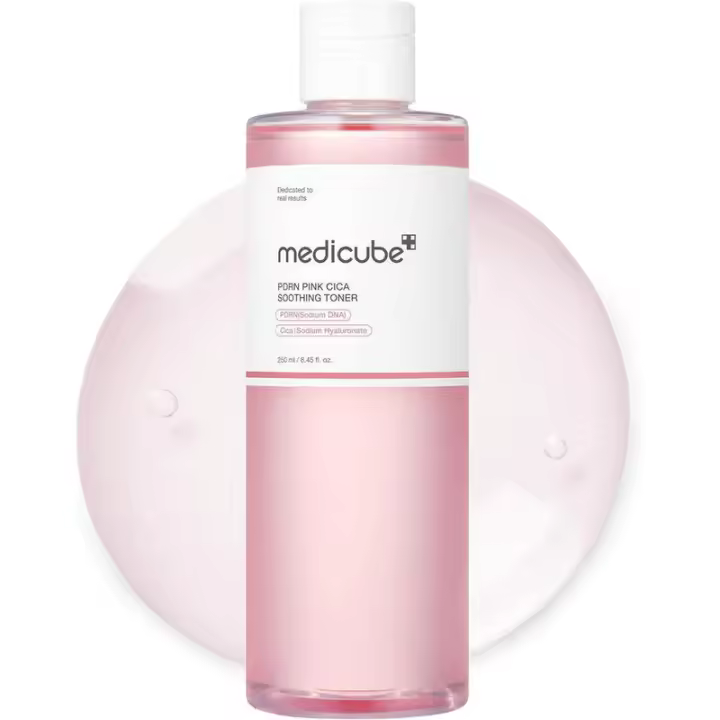 medicube I Tónico Pink Glow para estimular, calmar y calmar, tono desigual, péptido PDRN de rosa y niacinamida, cuidado de la piel coreano - 1