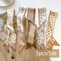 5 unidades/juego de bufanda de satén de seda, bandas para el cabello de tela para mujer, accesorios de tocado, bufandas de señora, cinta para el cuello para asa de bolso - details 8