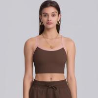 Sujetador deportivo de nailon para mujer, camiseta sin mangas de color sólido, transpirable, de secado rápido - details 6
