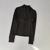 Traje de Yoga de Alta Gama Collar Alto Deportivo Abrigo Largo A prueba de viento para Correr y Entrenar Camisetas y Topes de China - details 16