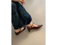 Nueva moda temperamento tacones altos de las mujeres de tacón grueso puntiagudo retro Mary Jane zapatos T-correa solo zapatos - details 27