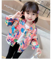 Chaqueta Casual para Niños con Estampado de Graffiti para Niñas y Niños Camiseta de Algodón Mezclado Ropa de Luz Abrigo Sudadera para Primavera/Verano Cierre de Botones - details 1