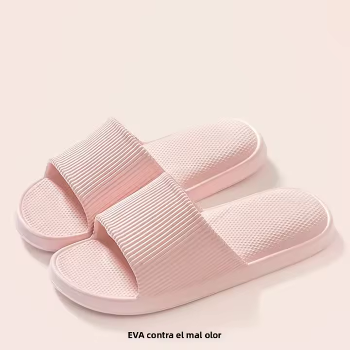 Pantuflas de baño para mujer verano 2025 antideslizantes EVA suela suave sandalias de interior plataforma delgada chanclas sin plataforma - 1