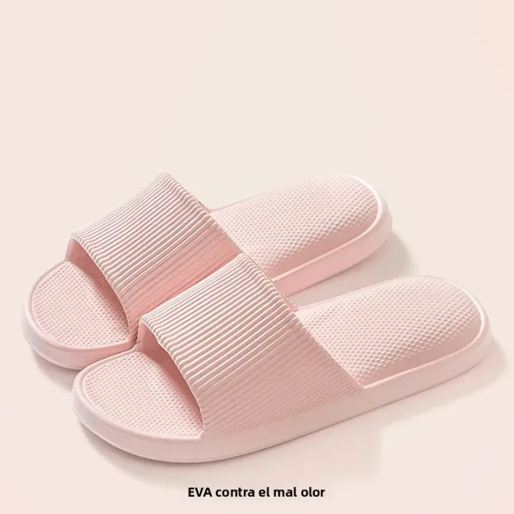 Pantuflas de baño para mujer verano 2025 antideslizantes EVA suela suave sandalias de interior plataforma delgada chanclas sin plataforma - 1