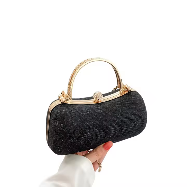 Bolso de mano elegante de cristal para mujer, bolso de noche con diamantes de imitación, bandolera para fiesta y cena - 1