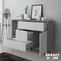 Mueble de Comedor Elegante Estilo Wind Madera Resistente Blanco/Cemento Longitud de 86x120x40cm - details 15